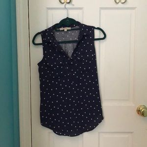 Dark Blue Polka Dot Shirt